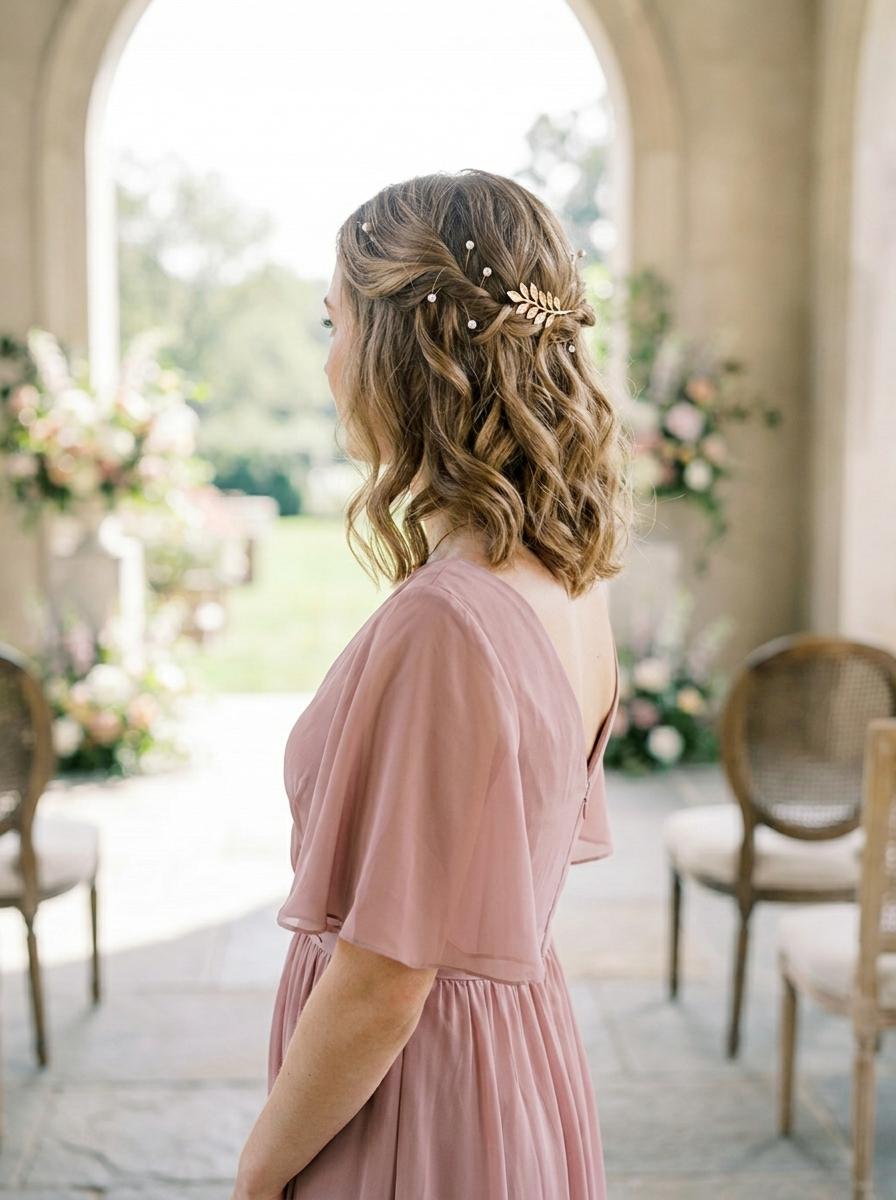 Soft Waves mit Haarschmuck - elegante Brautjungfernfrisur